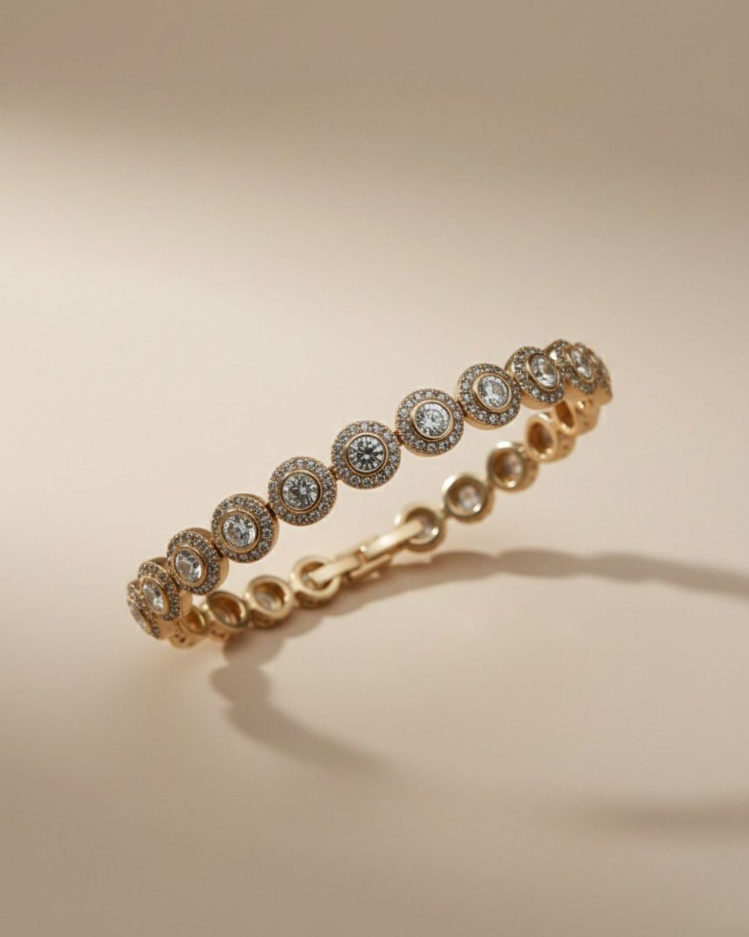 Pulsera de Oro rosado con Circonitas