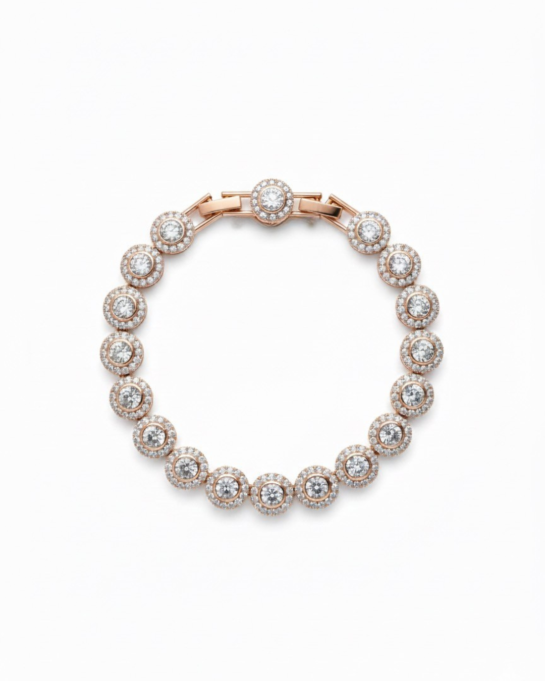 Pulsera de Oro rosado con Circonitas