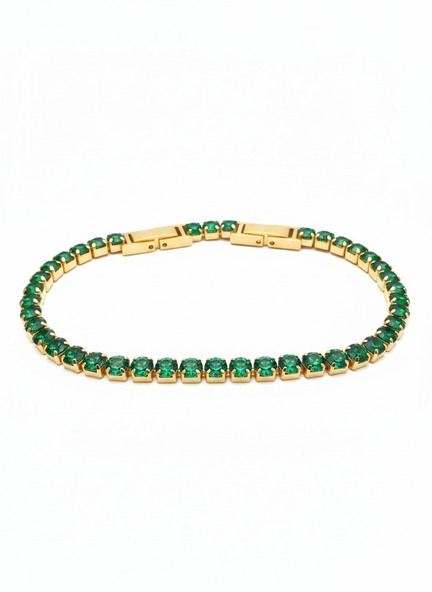 Pulsera Brillo Fino Esmeralda